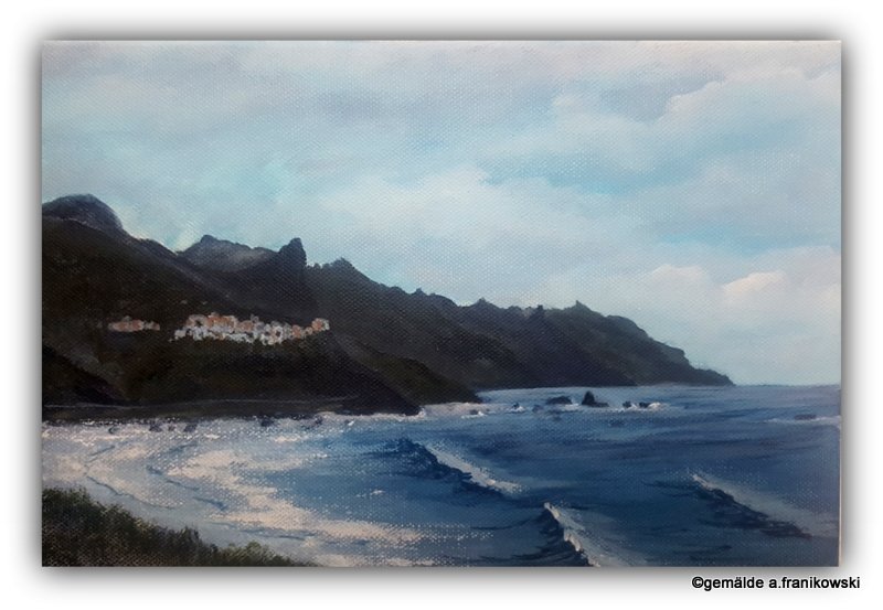 Gemalte Küstenlandschaft Taganana auf Teneriffa Gemälde kaufen