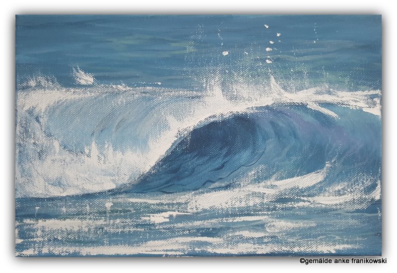 Gemälde Kraft auf Leinwand mit Acryl gemalt 30x20cm, Meeresbilder online kaufen