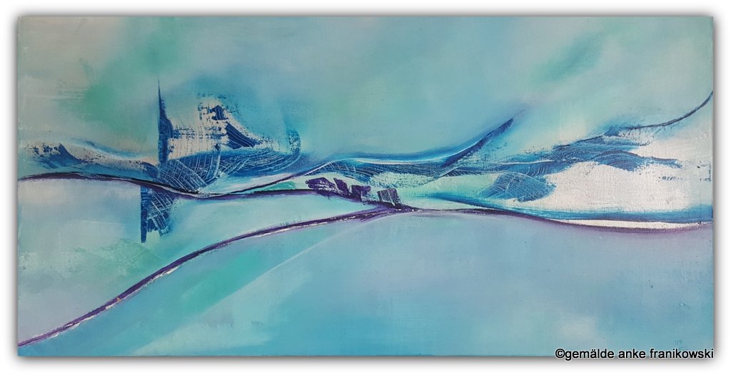 Acrylbild Blau Abstrakt, Kunst online kaufen