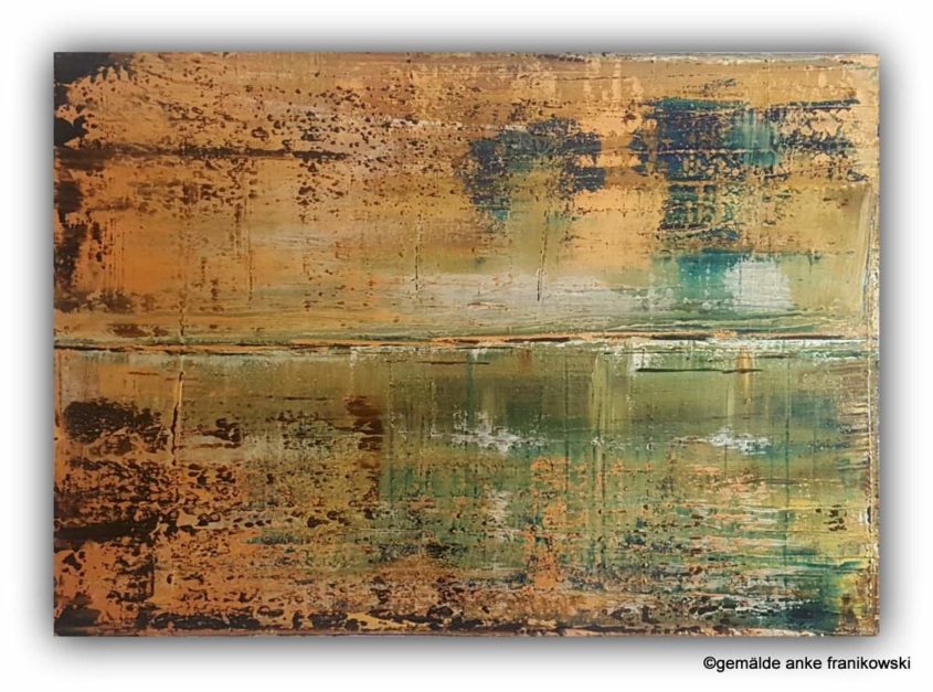 Goldener See, abstraktes Acrylbild online kaufen