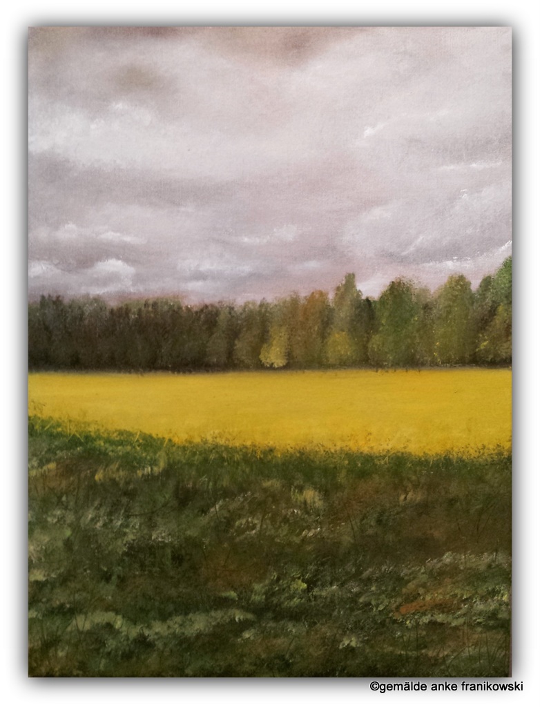 Landschaftsmalerei Ölbild Rapsfeld, Gemälde kaufen