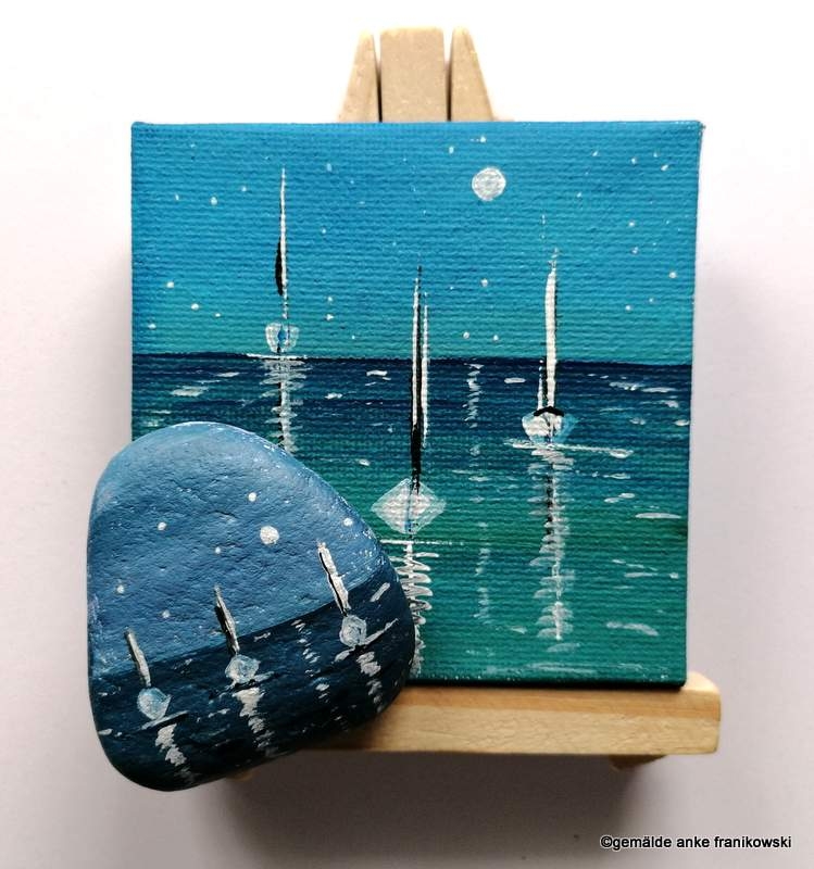 Segelboote Abstrakt, Gemälde Geschenkset kaufen, anke franikowski