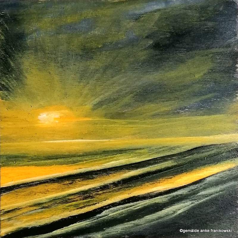 Acrylbild Sonnenuntergang im Meer, Gemälde kaufen Anke Franikowski