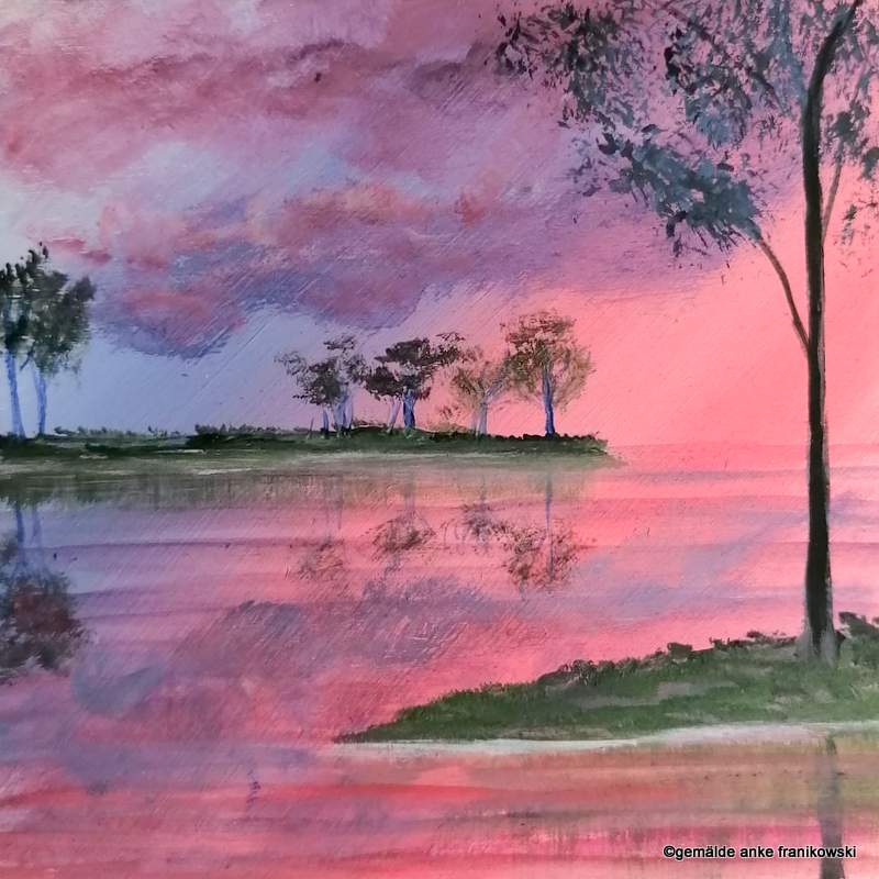 Gemälde Seenlandschaft, Acrylbild kaufen von Anke Franikowski