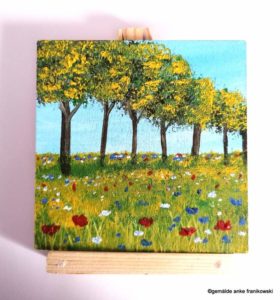Acrylbild Bäume & Blumenwiese Gemälde kaufen von Anke Franikowski-001