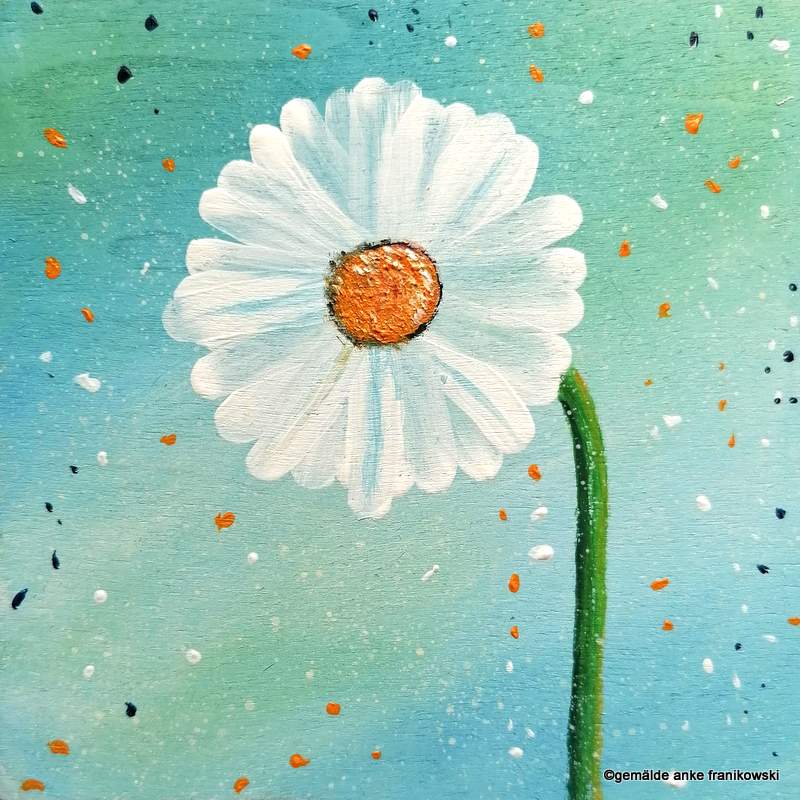 Acrylbild weiße Blumen kaufen von Anke Franikowski