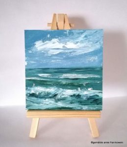 Sturm am Meer, abstrakte Acrylmalerei. Acrylbild von Anke Franikowski
