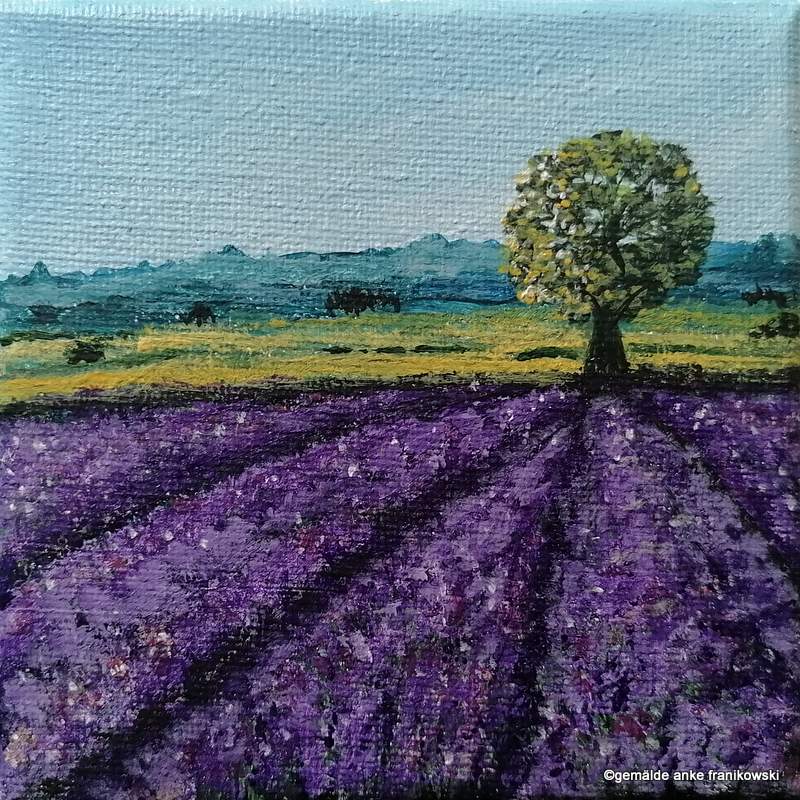 Acrylbild auf Leinwand Lavendelfeld, Gemälde kaufen von Anke Franikowski