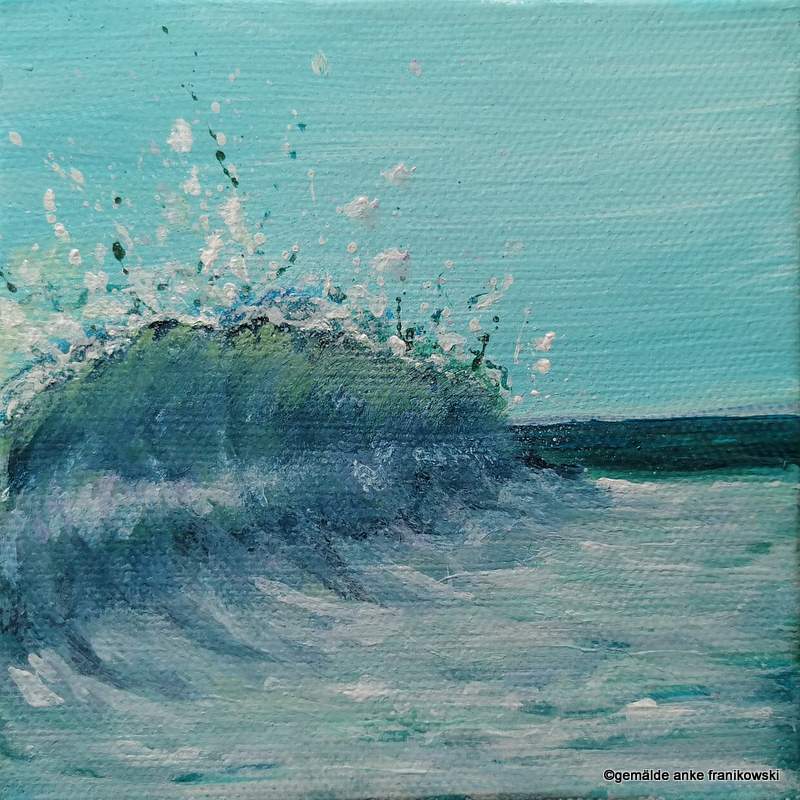 Acrylbild auf Leinwand Meereswelle, Gemälde kaufen von Anke Franikowski