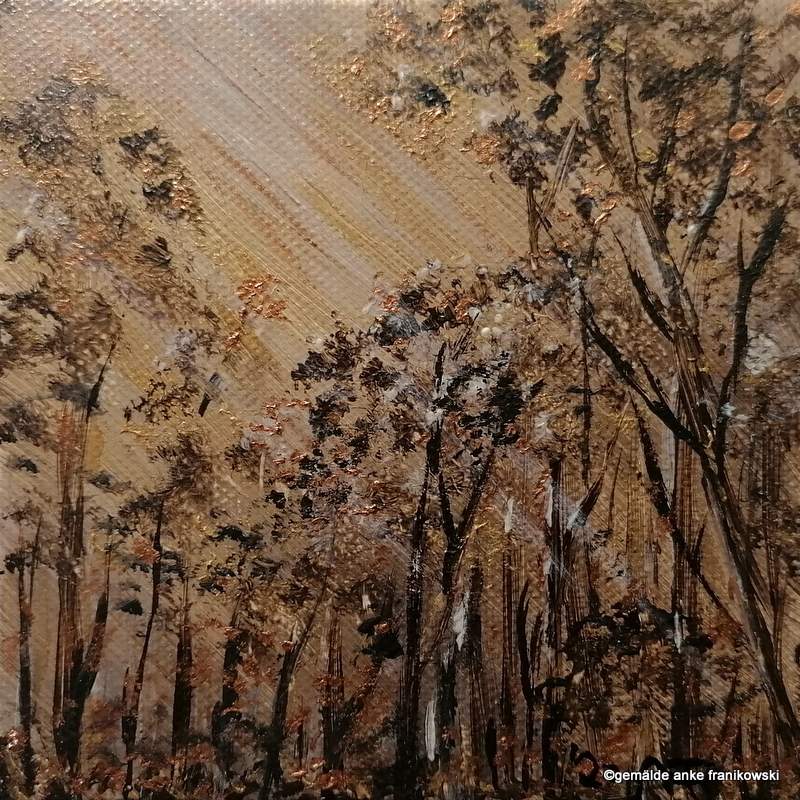 Acrylbild auf Leinwand Schein im Wald, Gemälde kaufen von Anke Franikowski