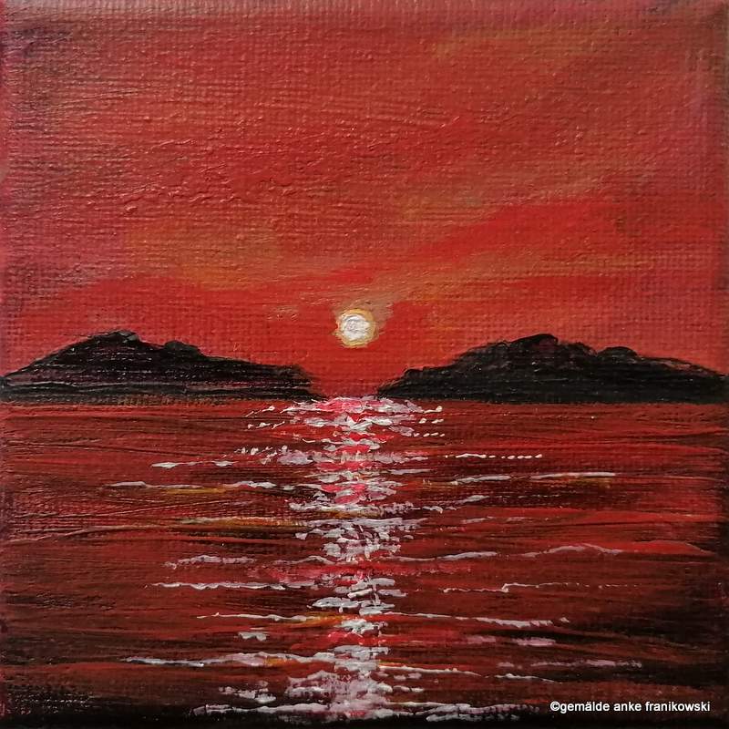 Acrylbild auf Leinwand Sonnenuntergang, Gemälde kaufen von Anke Franikowski