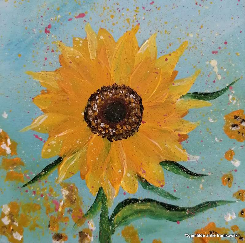 Sonnenblume Acrylbild online kaufen von Gemälde anke Franikowski