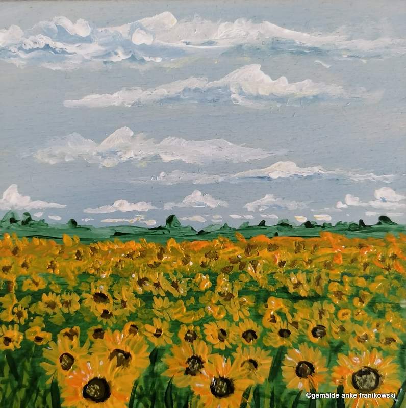 Sonnenblumenfeld Acrylbild online kaufen von Gemälde anke Franikowski