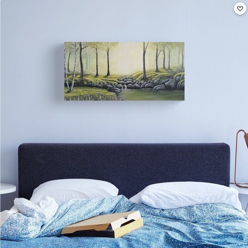 Gemälde Lost Forest Wald im Morgengrauen Leinwanddruck von Anke Franikowski